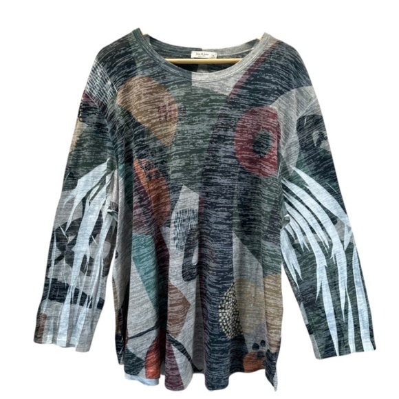 Jess & Jane Womens 3X Tunic Tee Milan Stretch Boho Artsy Art to Wear Unique - Picture 7 of 13